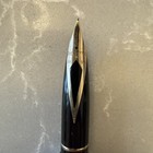 Sheaffer 14k 585 Nib Targa Fountain Pen White Dot Matt Chrome Gold Trim Rare Euc