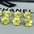 10 Chanel Buttons Gold Flower Cc Logo 16mm Vintage
