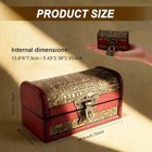 Vintage Wooden Box With Lock  Antique Wooden Treasure Chest With Lock small 
