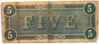 1864  5 Confederate States Of America Note T69