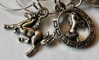 Set Of 6 Wine Charms Silver Tone Western Theme Horse Cowboy Hat Boot Horseshoe