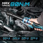 Seesii 21v 3 8  Cordless Ratchet Wrench 59 Ft-lbs 2 Battery 8 Sockets Brushless