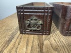 Vintage Antique 1900 Cabinet Wood Drawers  Brass Pulls Desk Table Ornate Usa