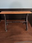 Farmhouse Paper Roll Towel Cutter Cast Iron Wood Standing Holder
