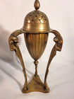 Vtg 1940   s Aged Brass Metalneo-classical Incense Burner Censor Ram s Sheep Head