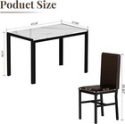 Dining Table Set For 4  Modern Kitchen Table And Chairs Set  Faux Marble Tabl   