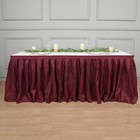 Burgundy 14 Feet Polyester Pleated Table Skirt Tradeshow Wedding Catering