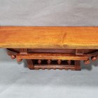 Vtg Victorian Wall Shelf 18  Wood Ornate Spindles Pediment Top Gingerbread Trim