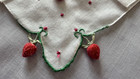 Vintage Handkerchief Madeira Embroidered 3d Strawberries