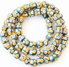 Ghana African Matched Green Multi Eye Round Recycled Glass Trade Beads