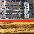 Vintage Budweiser Beer Bar Wood Framed Mirror  king Of Beers  1987 18  X 12  Usa