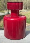 Mid-century Modern Luciano Vistosi Blown Red Cased Murano Glass Bottle 1960 s