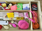 Large Lot Of Vintage Barbie Accessories 1970   s-1980   s In Tackle Box