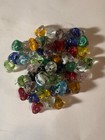 100 Grams Glass Beads -  b1232  Transparent Colors And Folded Glass Shape