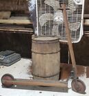 Antique Wooden Kid   s Scooter 2 Wheel Kick Bike 30    X 3 3 4    X 28 5    Primitive