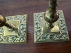 Pair Of Antique Brass Candlestick 5 1 2  Tall With Nice Bases   Price Drop 10 3 