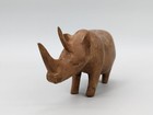 Hand Carved Vintage Smooth Heavy Wood Rhino Rhinoceros Statue Figure 8 25 