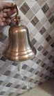 Nautical Hanging Door Bell Antique Brass Ship 6  Big With Wall Mounted Bracket
