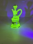 Eapg Riverside Co Ranson Pattern Vaseline Glass Cruet With Stopper