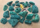 24 Green Rock Climbing Holds  Standard Bolt-on  Mix Of Grips Shapes   Style