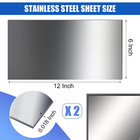2 Pcs 304 Stainless Steel Sheet 12 X 6 X 0 018 Inch Metal Sheet For Crafting  No