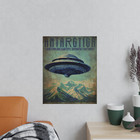 Vintage Ufo Antarctica Travel Poster Wall   Sci-fi Ancient Alien Uap Snow Decor