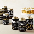 12-pack 50th Birthday Can Cooler Sleeves For Soda  Beer  Decor And Party Favors