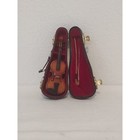 Vintage Miniature Violin With Case  Not Working Decoration Only  Bow Hair Broken