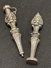Art Nouveau Wm Kerr Sterling 2pc Museum Lot Cherub Perfume Bottle Wax Seal Stamp