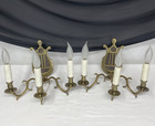 Restored Pair Antique Vtg Wall Sconces Art Deco Hollywood Regency Candelabras