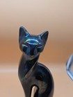 Vtg  Mcm   Black Cat Figurines Eyes 12 5    Tall Kitty Made In Taiwan