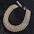 New Vintage 1990 Ann Taylor Elegant Crystal   Rhinestone Collar Necklace 15-18 