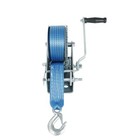 3200lbs Dual Gear Hand Crank Winch Nylon Strap For Atv Boat Trailer