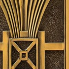 Art Deco Bronze Door Mural   Seamless 1-piece Laminated Vinyl Wrap
