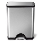 Simplehuman 50l 13 Gal Rectangular Step Trash Can Soft Close Brushed Steel 