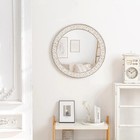 30  Round Wall Mirror  Farmhouse Wooden Frame Circle Mirrors  Rustic Large De   