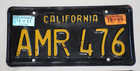 Vtg Matching Pair California License Plates Black Yellow 1963 Valid 1967