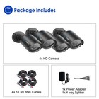 4pcs Maisi 5mp Ahd Cctv Black Bullet Camera Home Outdoor Ip66 For Cctv Security 