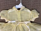 1950 s Rare Vintage Handee Yellow Sheer Toddler Girls Ruffle Lace Party Dress