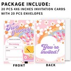 Two Groovy Birthday Invitations Pink Floral Bus Birthday Invitation Card 20 B   