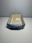 Blue Spongeware Small Dish  Workshops By Gerald E Henn