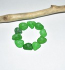 Genuine Drilled Sea Glass Beads - Small Thick Green Beach Glass - Jewelry Making
