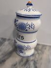 Blue Onion Vintage  Cookies Canister  Jar - Mismatched Lid