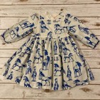 Pink Chicken Girl Charlie Dress Blue Horses