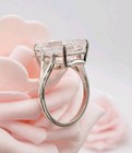 Rare 8 60 Ct Emerald Cut Certified White Diamond Solitaire Ring In 925 Silver