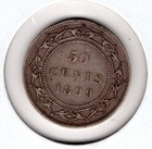1899  Newfoundland 50 Cents Silver Coin - Very Fine 