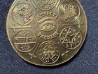 Rare Vintage Mystic Universal Lucky Talisman Amulet Brass Medal All-seeing Eye