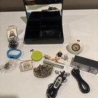 Junk Drawer Lot Miniature Clock Belt Buckle Stamps Random Peacock  Jewelry Box