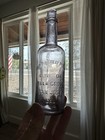Rare 1900   s San Jose California Ca Pala Grove Embossed Olive Oil Amethyst Bottle