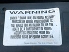Vintage Florida Equine Activity Liability Sign